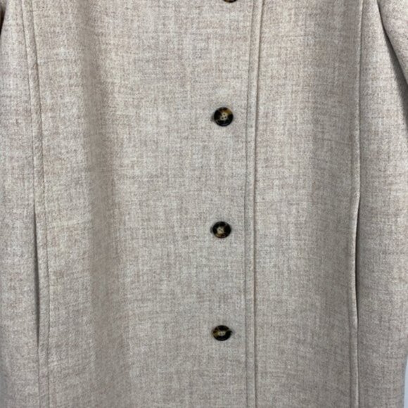 NWOT J.Crew 6 Villa Coat Oatmeal Italian Wool Zip + Buttons - Picture 8 of 15